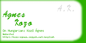 agnes kozo business card