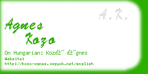 agnes kozo business card